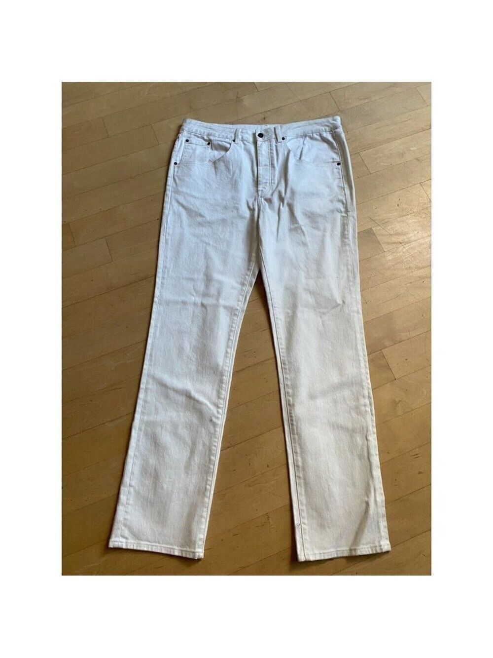 Six week Residency BNWOT white slim straight jeans sz 38 button fly